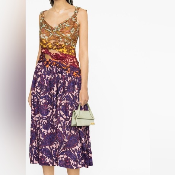 Zimmerman Tiggy Bow Print Midi Dress NWT, US 6 (Zimmerman size 2) - Picture 6 of 6